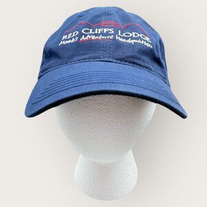 Red Cliffs Lodge Navy Blue Embroidered Adjustable Baseball Cap Moab Adventure